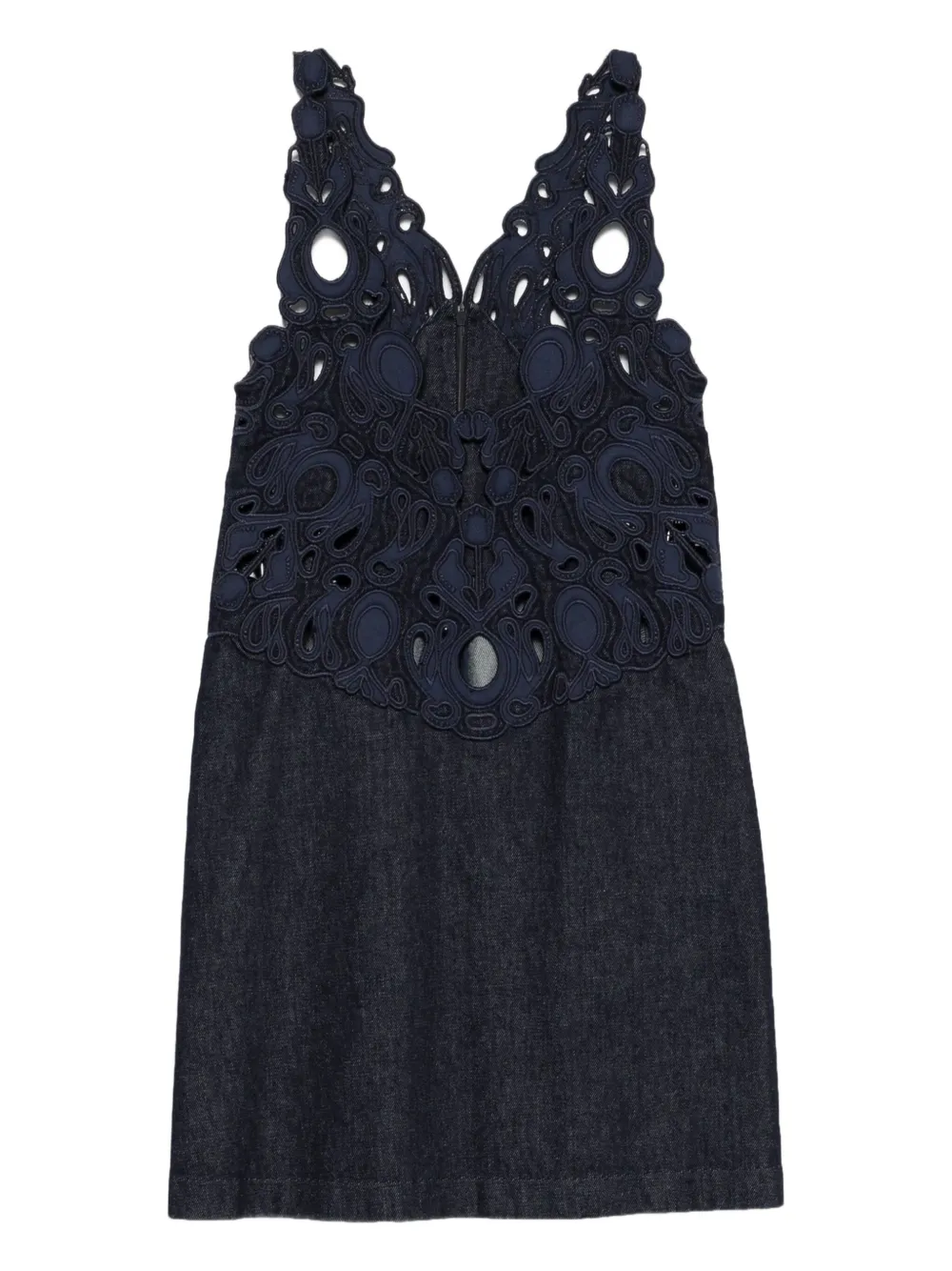 Dondup Embroidered Denim Dress In Black
