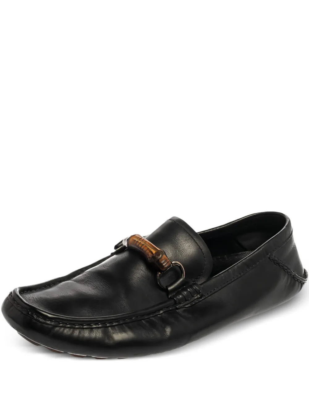 bamboo-detail leather loafers
