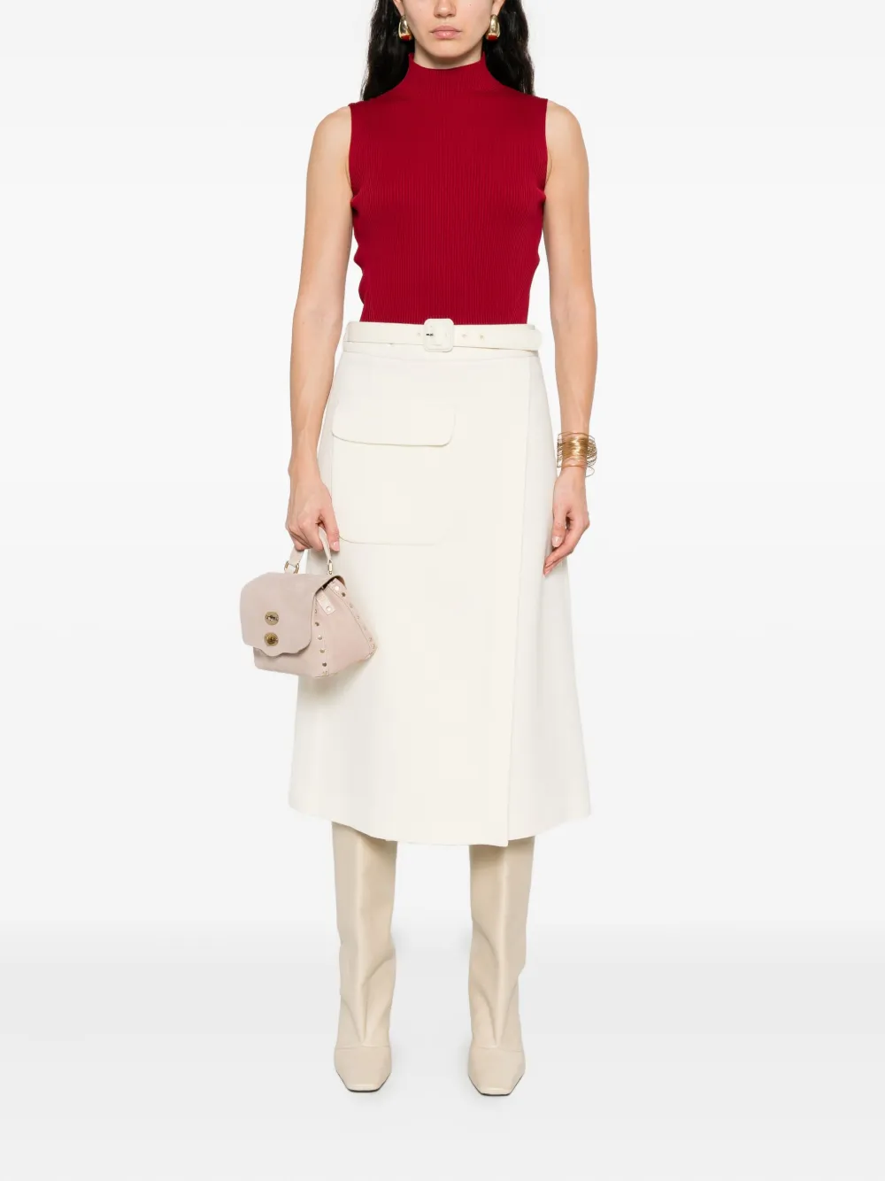 P.A.R.O.S.H. belted skirt Beige