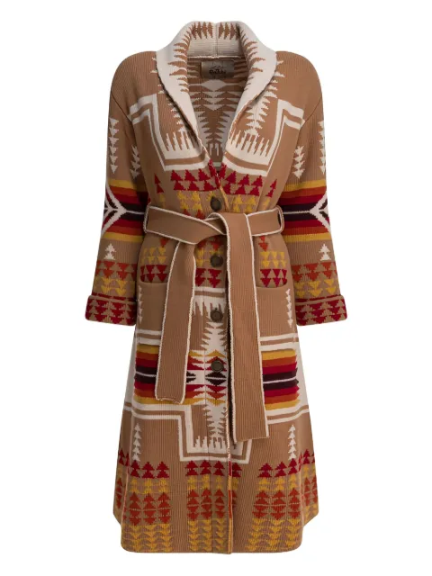 RAKKI Ikat-pattern belted coat