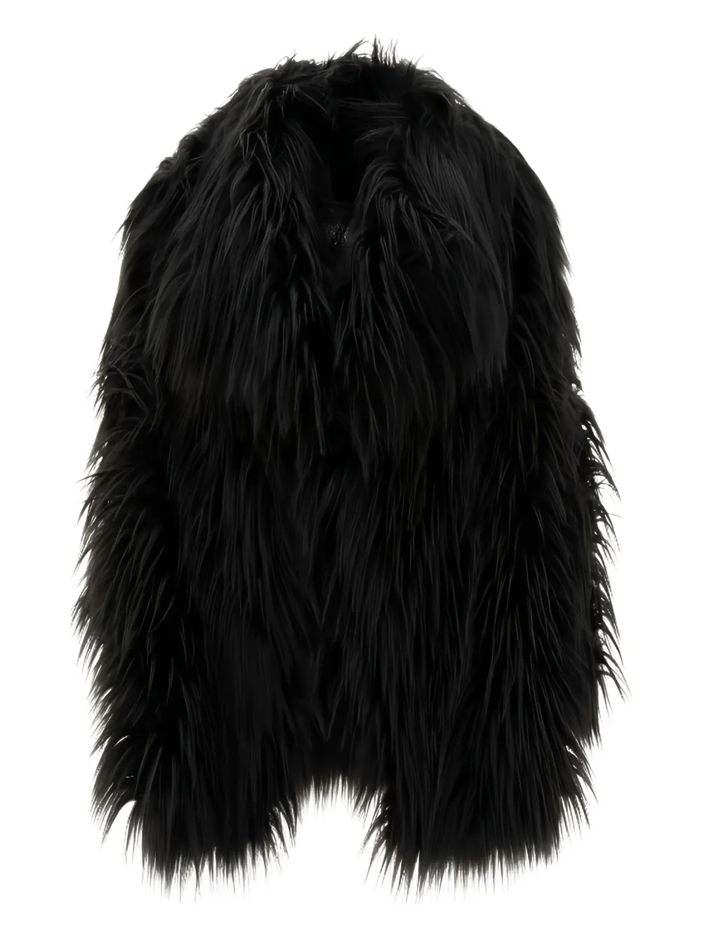 B&B COUTURE long-pile faux-fur coat | Black | Image 1