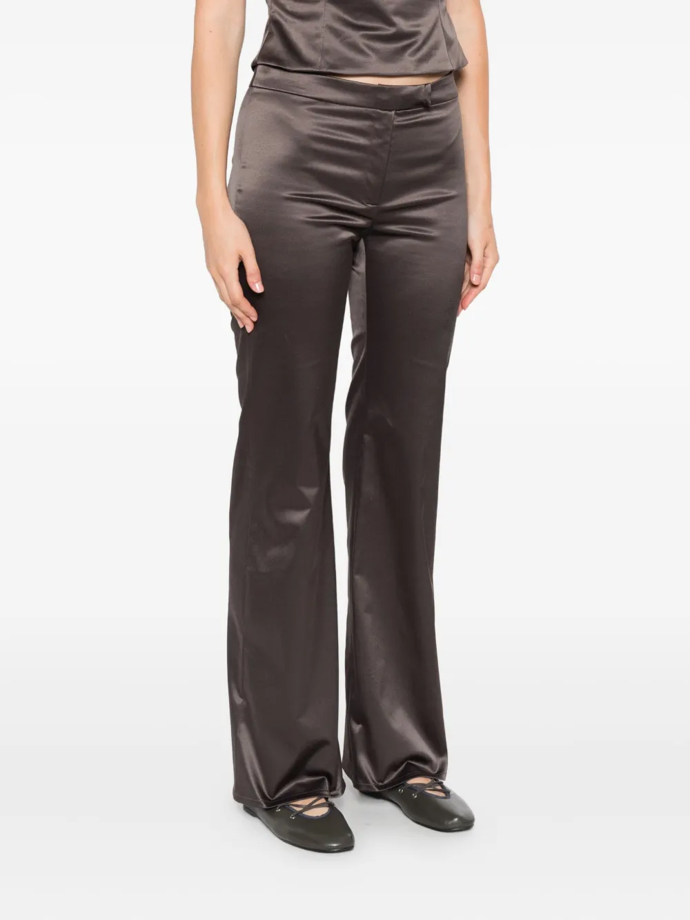 Alfie Bell Flared Trousers In Gray