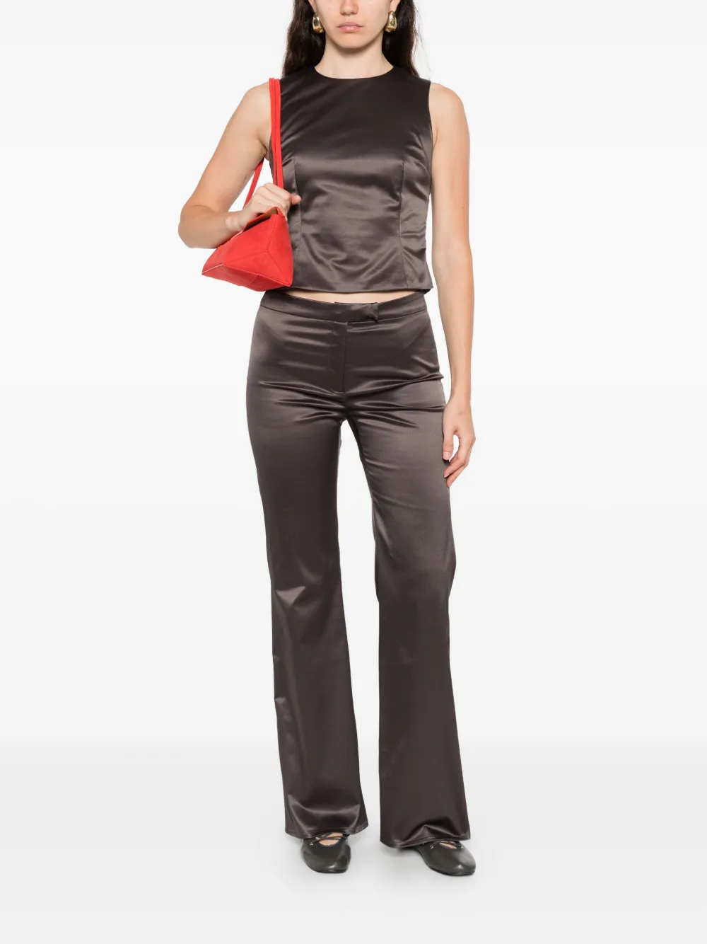 Alfie Bell Flared Trousers In Gray