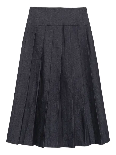 ALFIE falda midi de mezclilla con pliegues