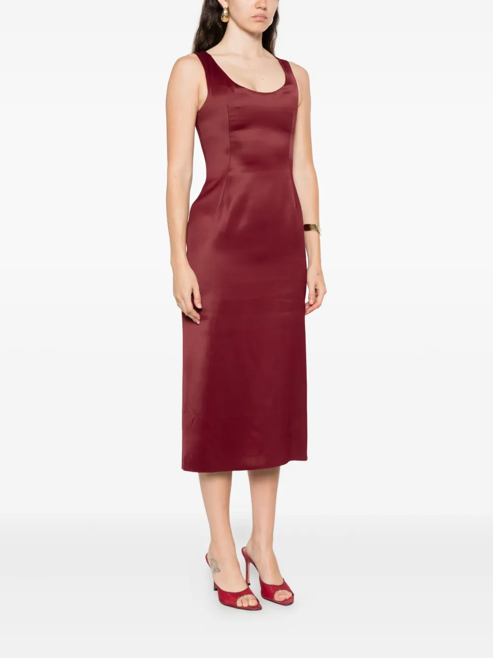 Alfie Haya Sleeveless Midi Dress In Burgundy
