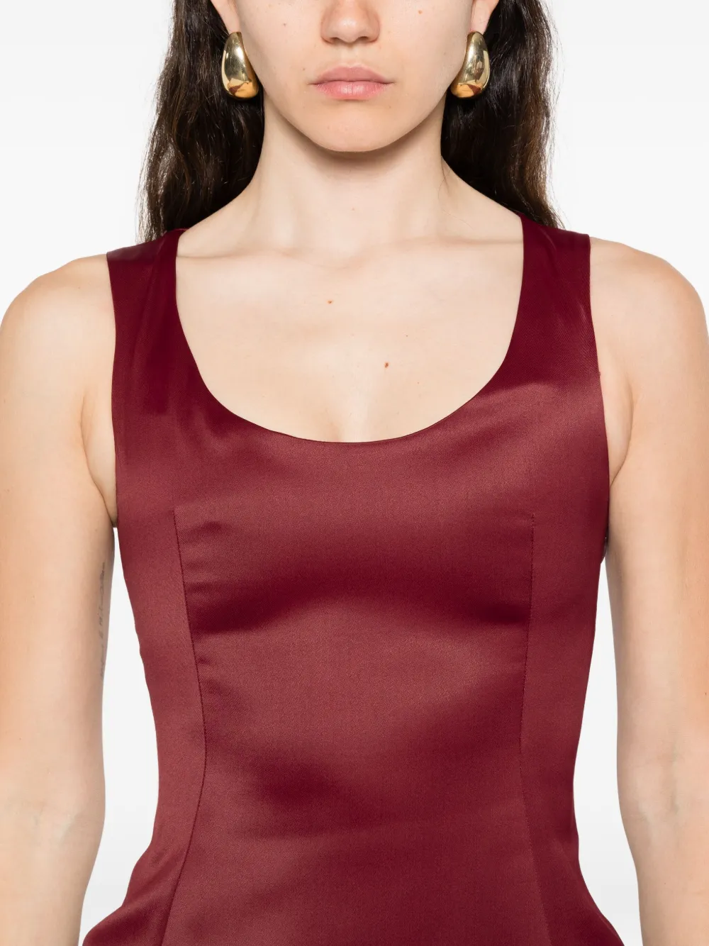 Alfie Haya Sleeveless Midi Dress In Burgundy