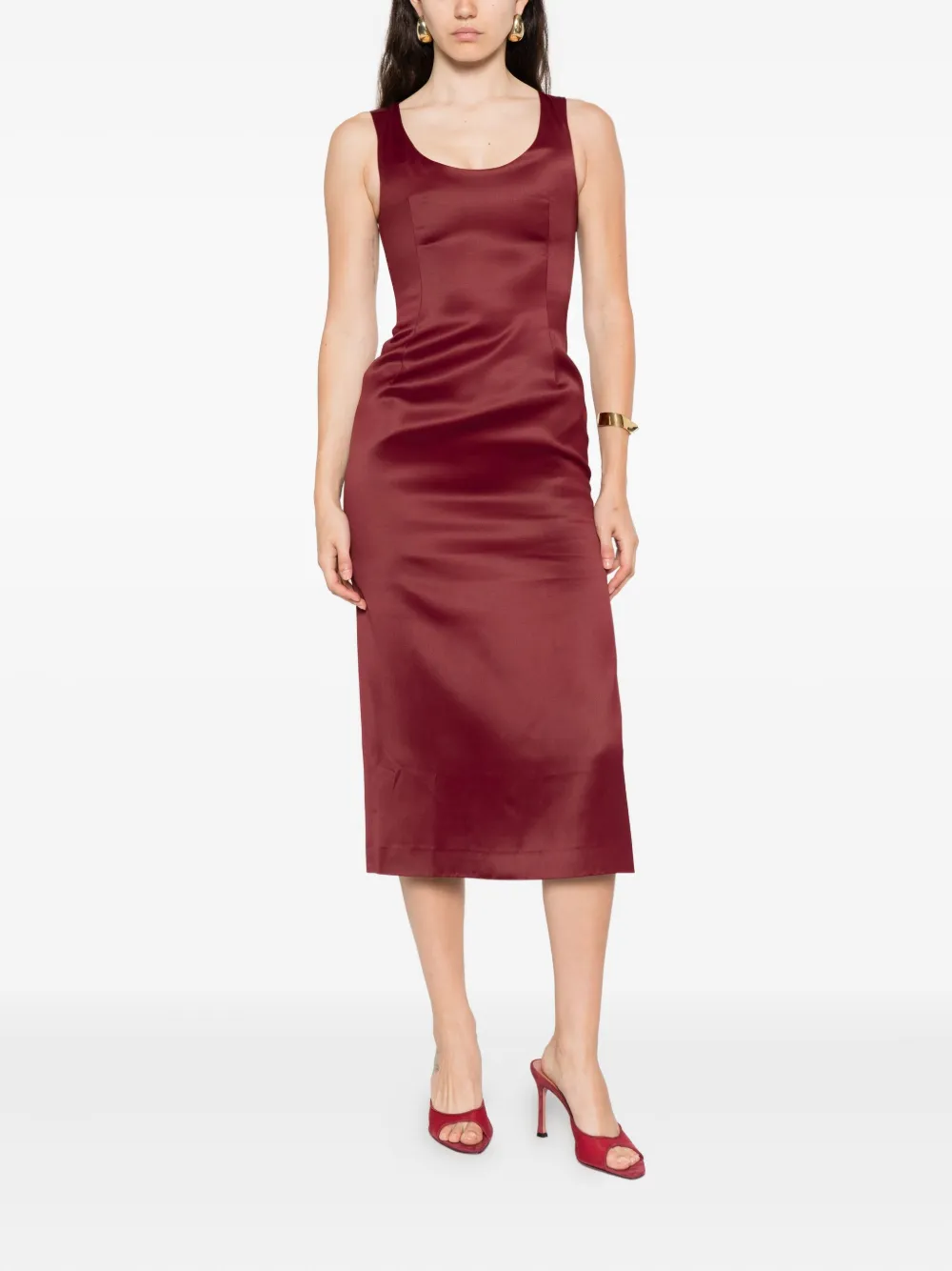 ALFIE Haya mouwloze midi-jurk - Rood
