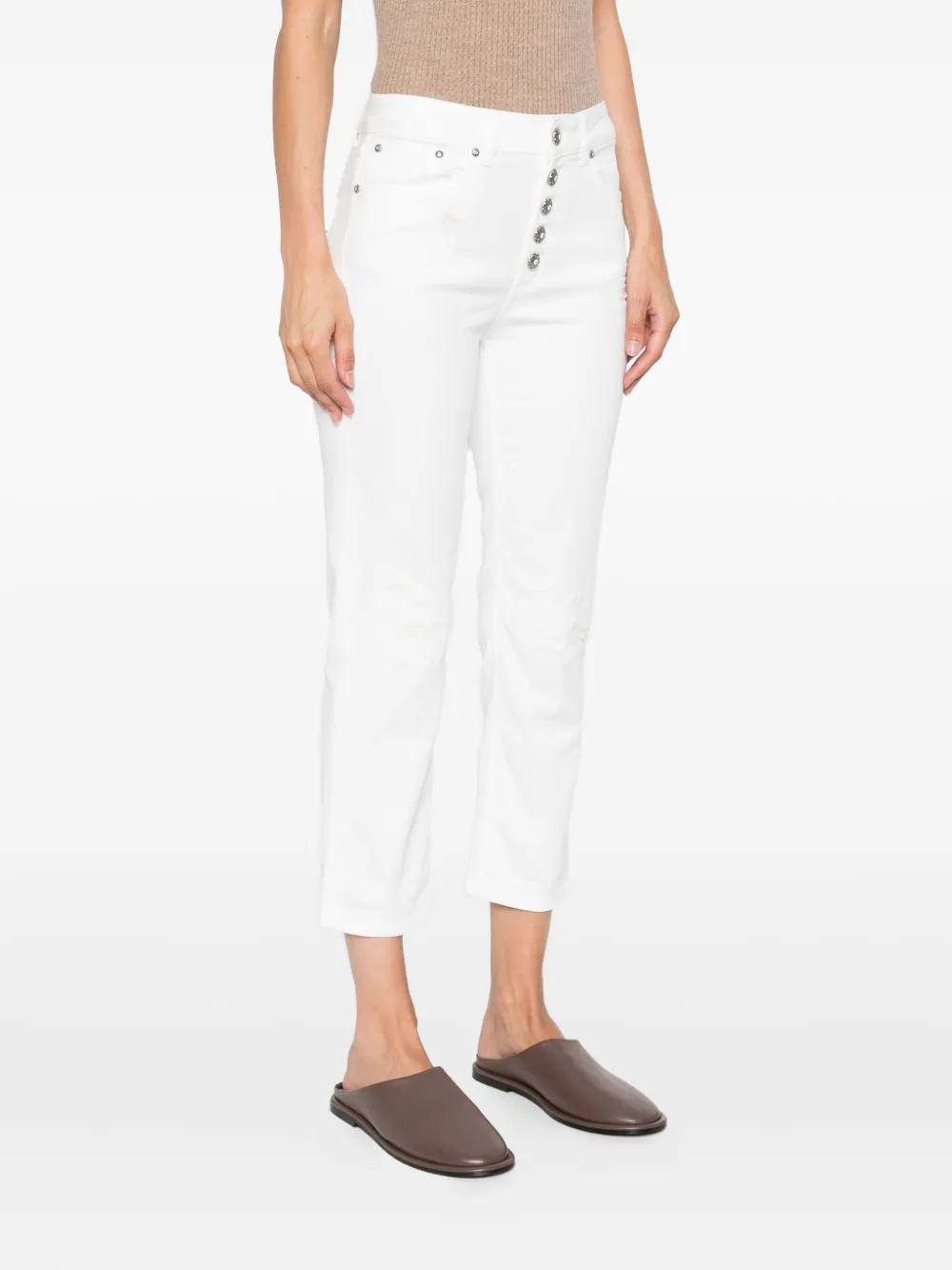 DONDUP cropped trousers Wit