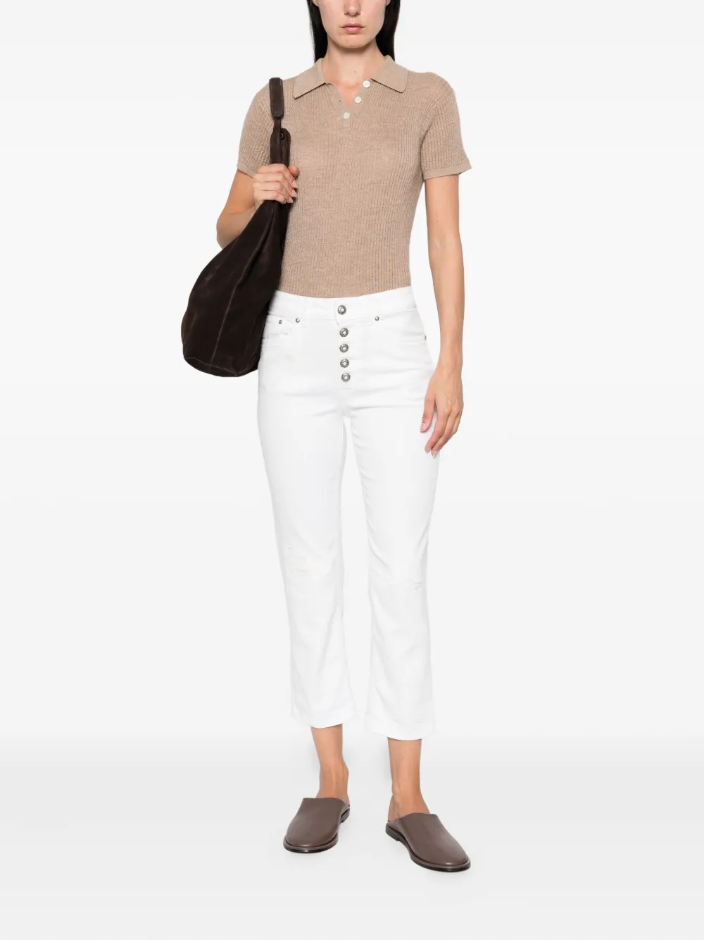 DONDUP cropped trousers Wit