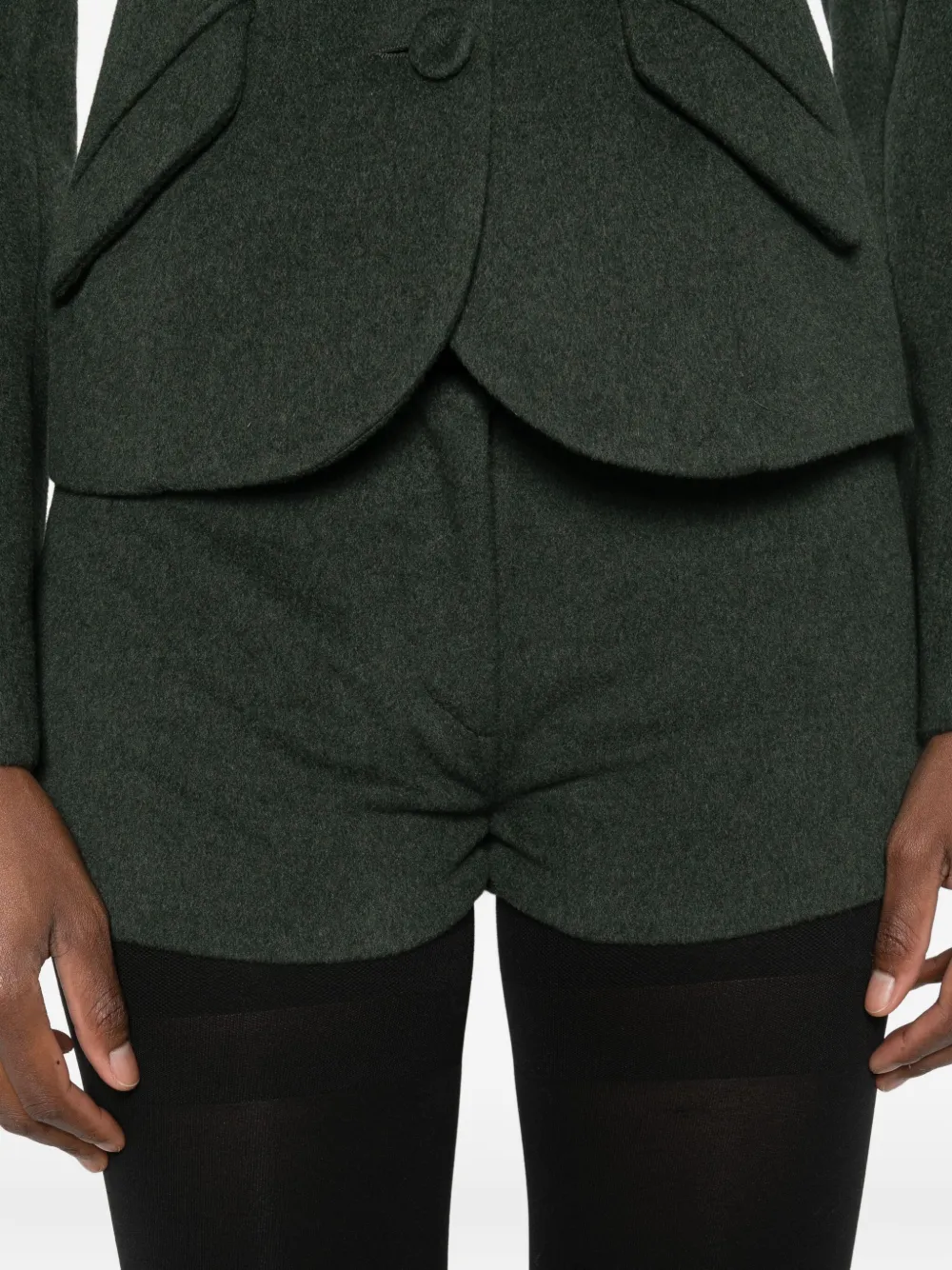 Alfie Fine-knit Mini Shorts In Green