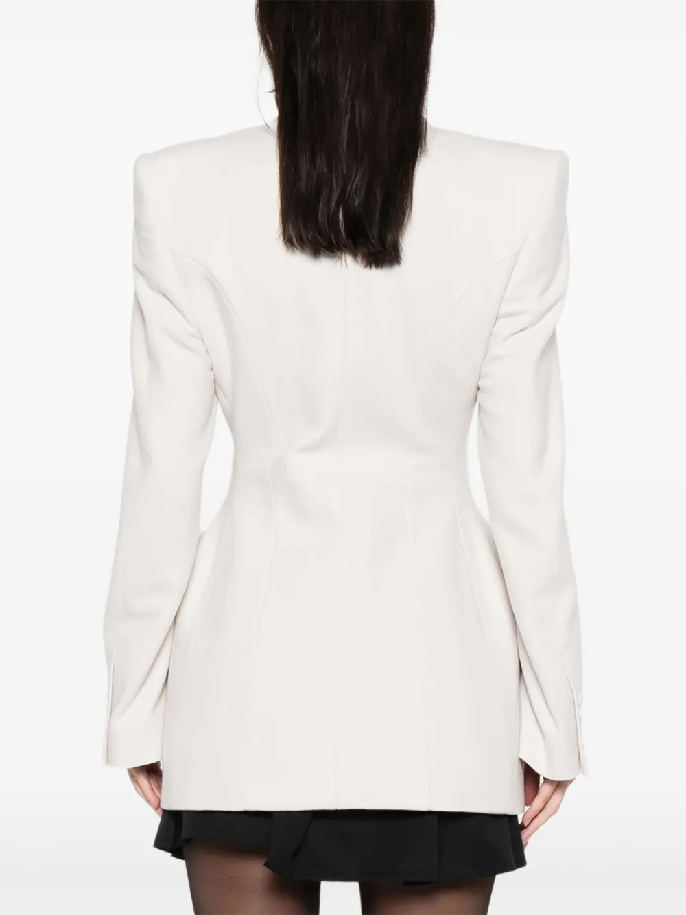 Balenciaga Double-breasted Hourglass Blazer In Neutral