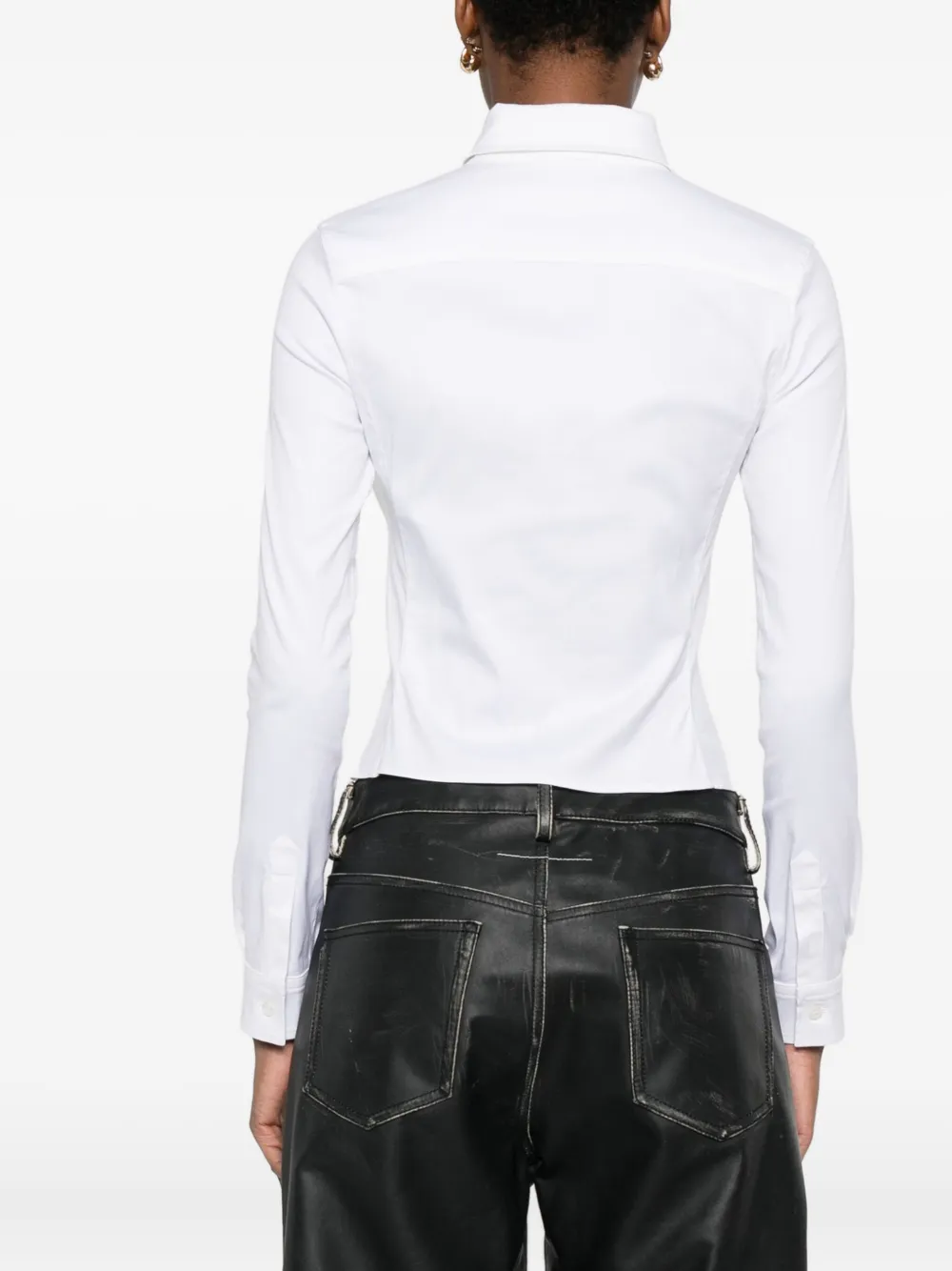 Balenciaga Ruched Long-sleeve Shirt In White