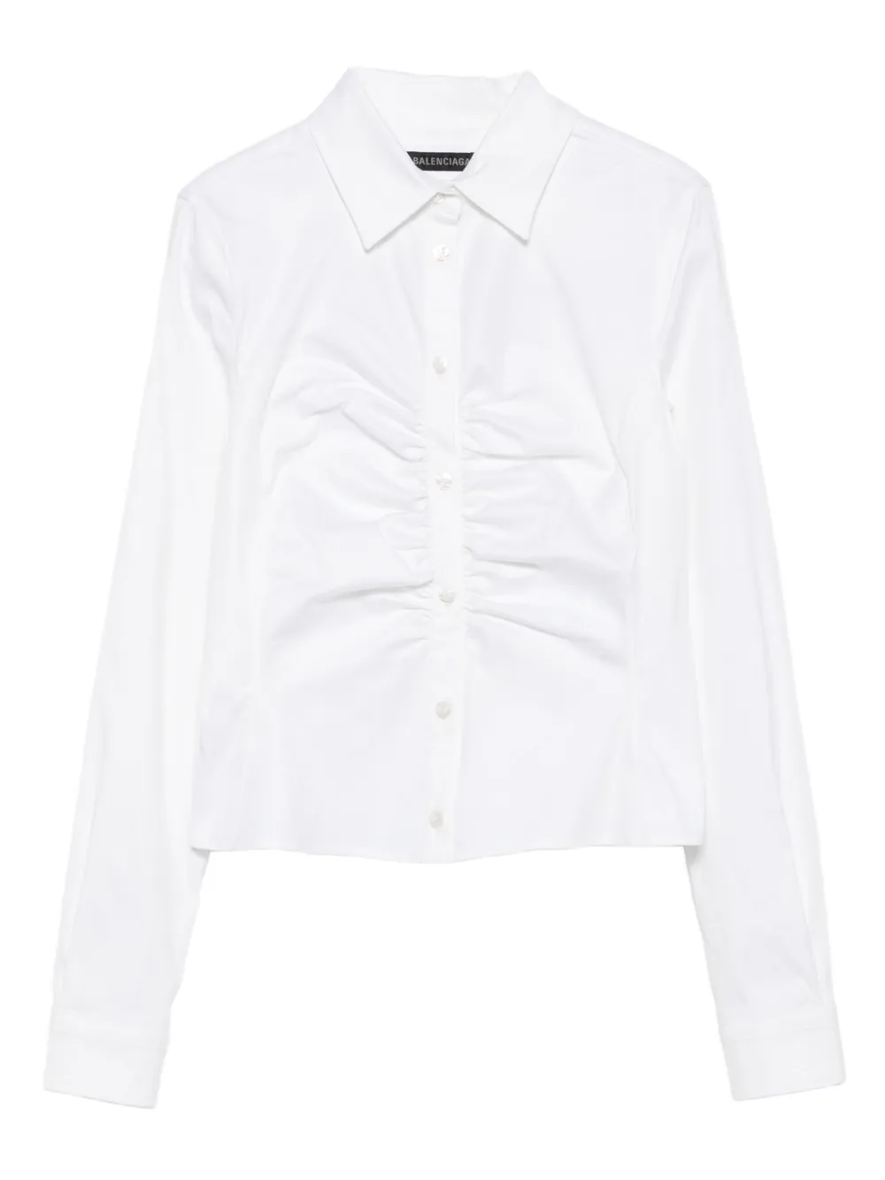Balenciaga ruched long-sleeve shirt | White | Image 1