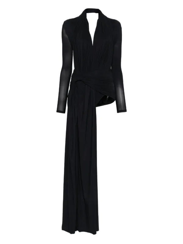 Balenciaga Draped Knot Mini Dress in Black
