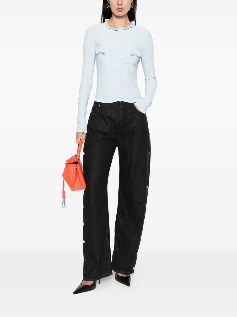 Balenciaga Cardigan com laço e acabamento de babados | Cardigan | Image 2