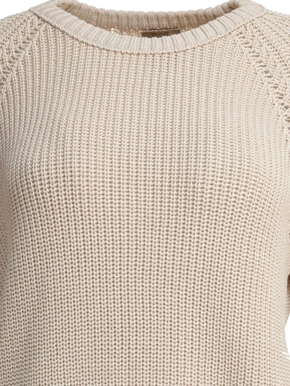 Rakkì Cotton-knit Raglan-sleeve Sweater In Neutral