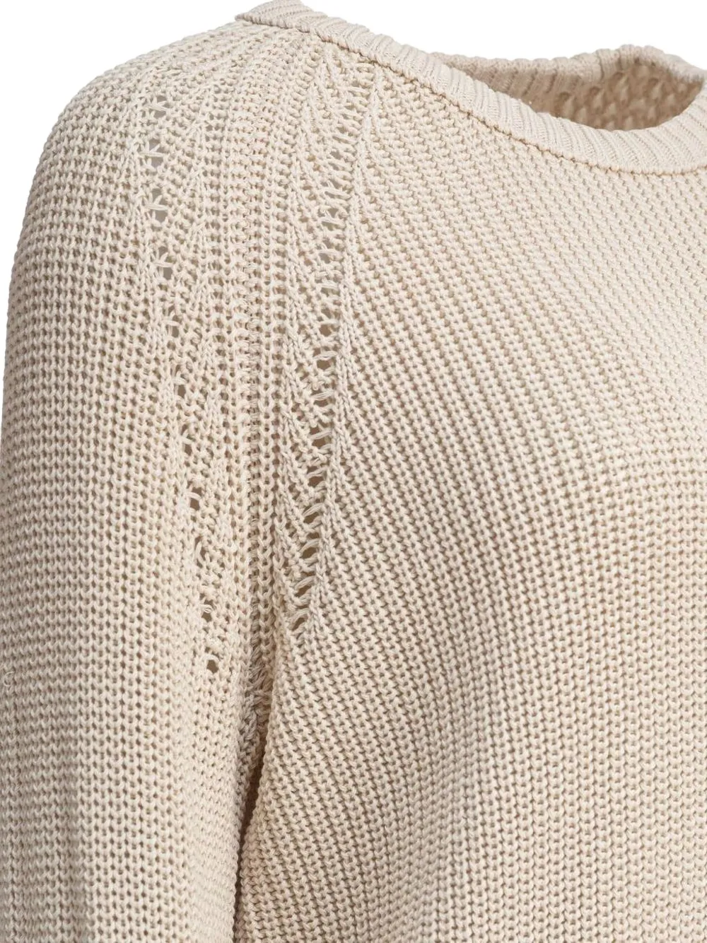 Rakkì Cotton-knit Raglan-sleeve Sweater In Neutral