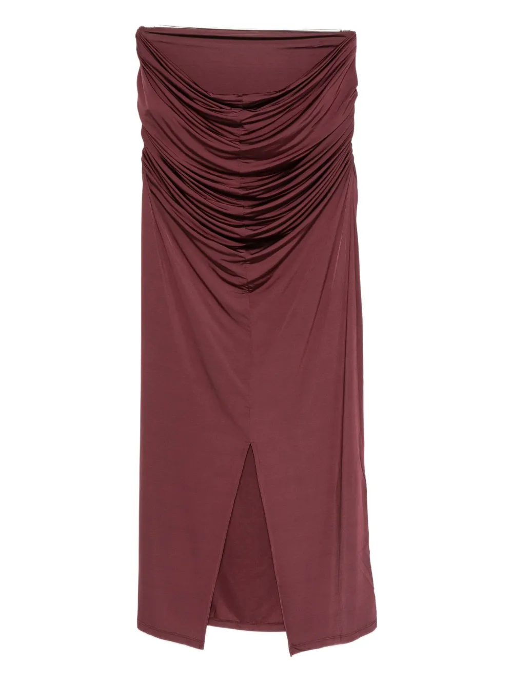 Paris Georgia draped midi skirt - OXBLOOD