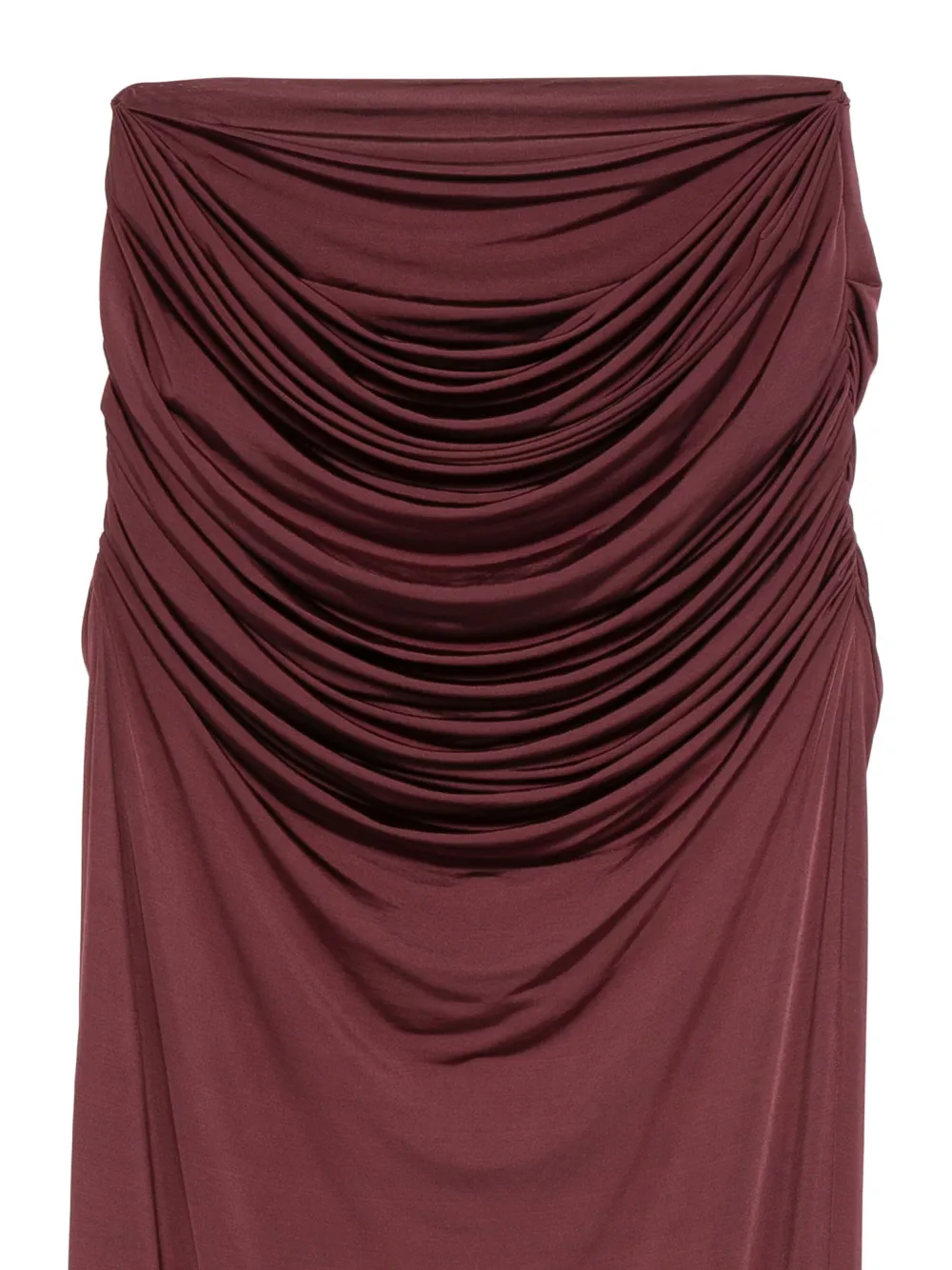  Paris Georgia Draped Midi Skirt - Oxblood 