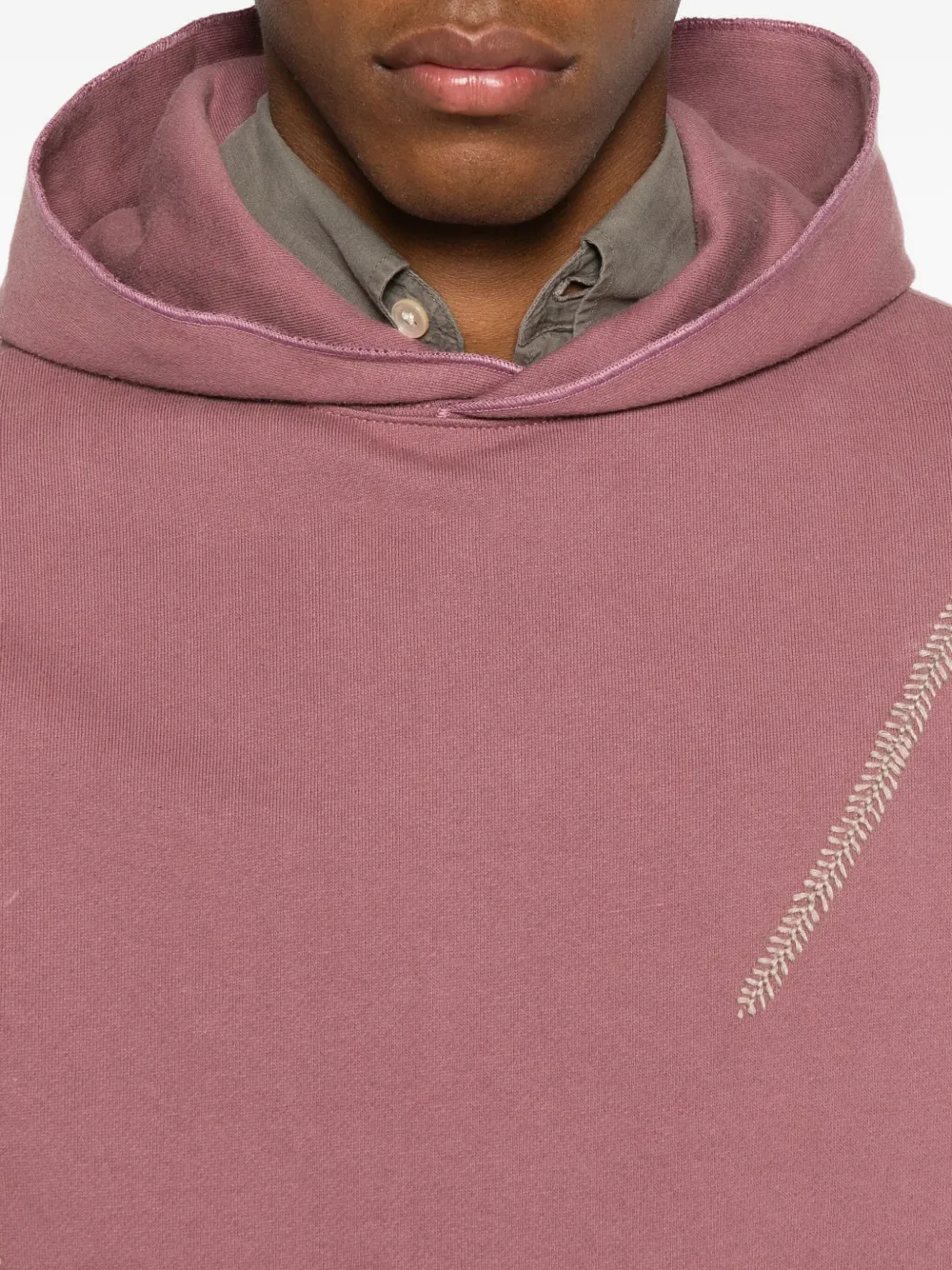 Kartik Research Embroidered-panel Hoodie In Pink