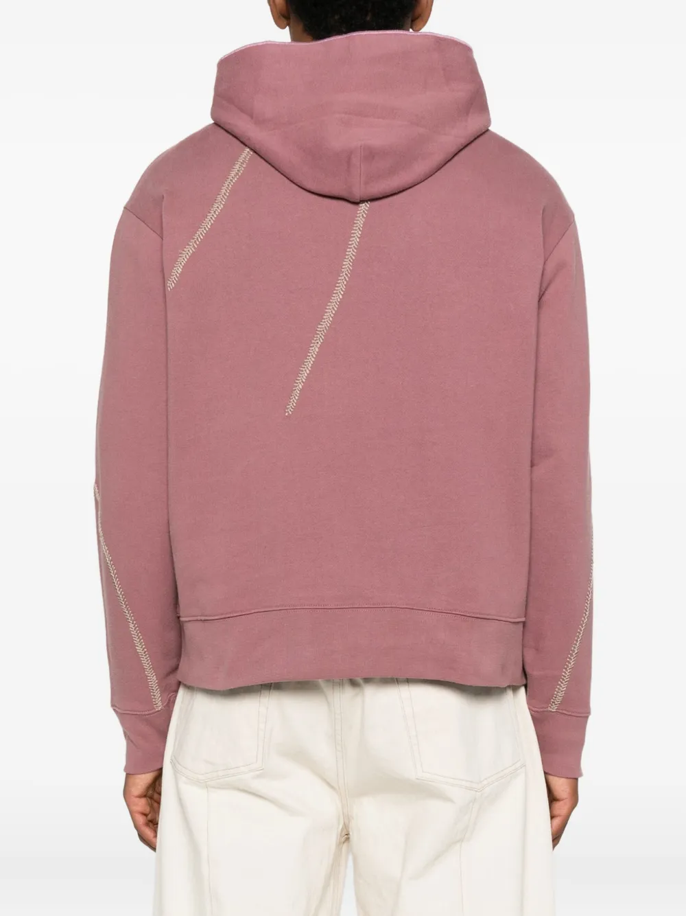 Kartik Research Embroidered-panel Hoodie In Pink