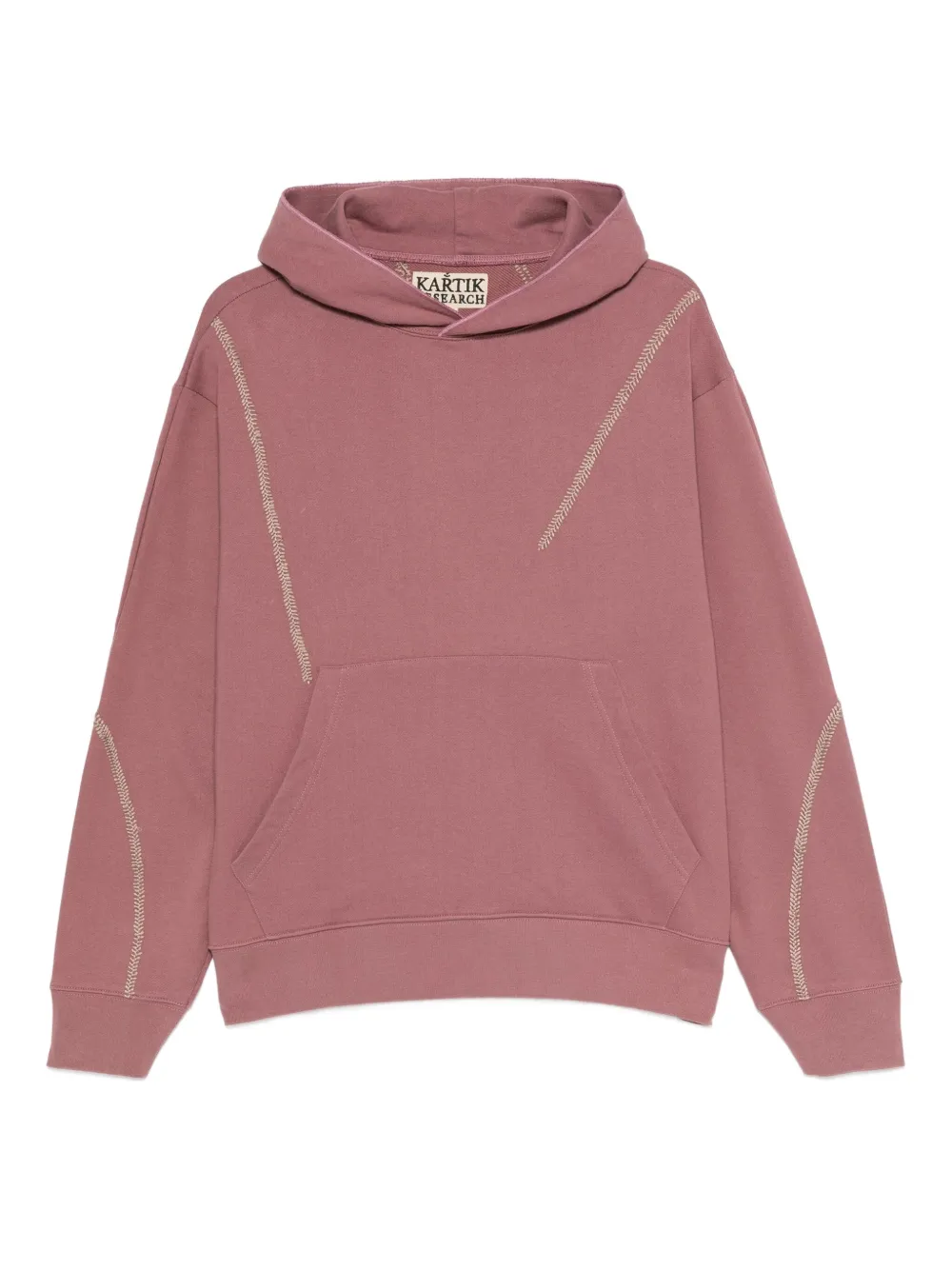 Kartik Research embroidered-panel hoodie | Pink | Image 1