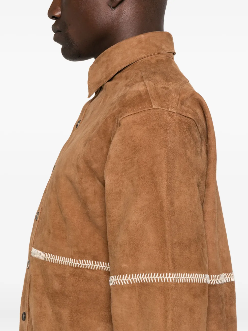 Kartik Research Rabari Suede Shirt In Brown