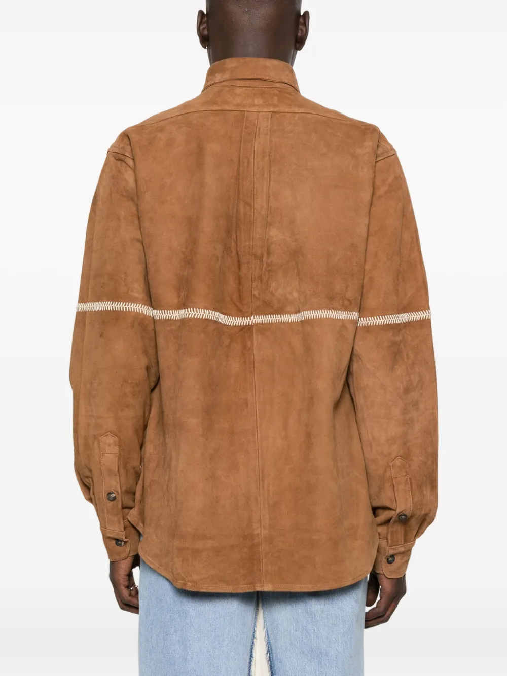 Kartik Research Rabari Suede Shirt In Brown