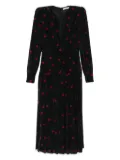 Alessandra Rich pleated bow-print dress - Black