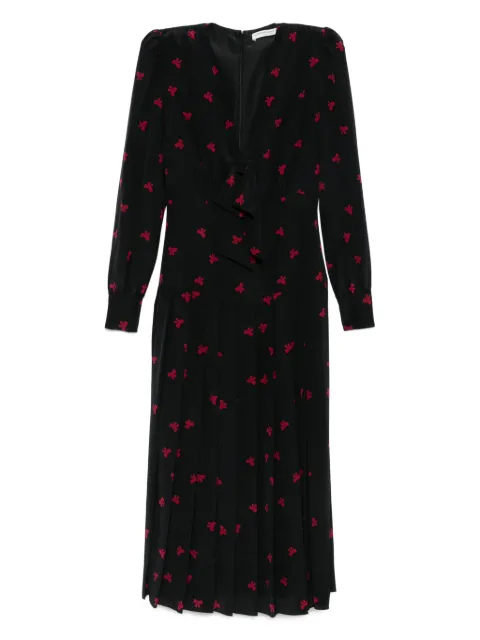 Alessandra Rich pleated bow-print dress