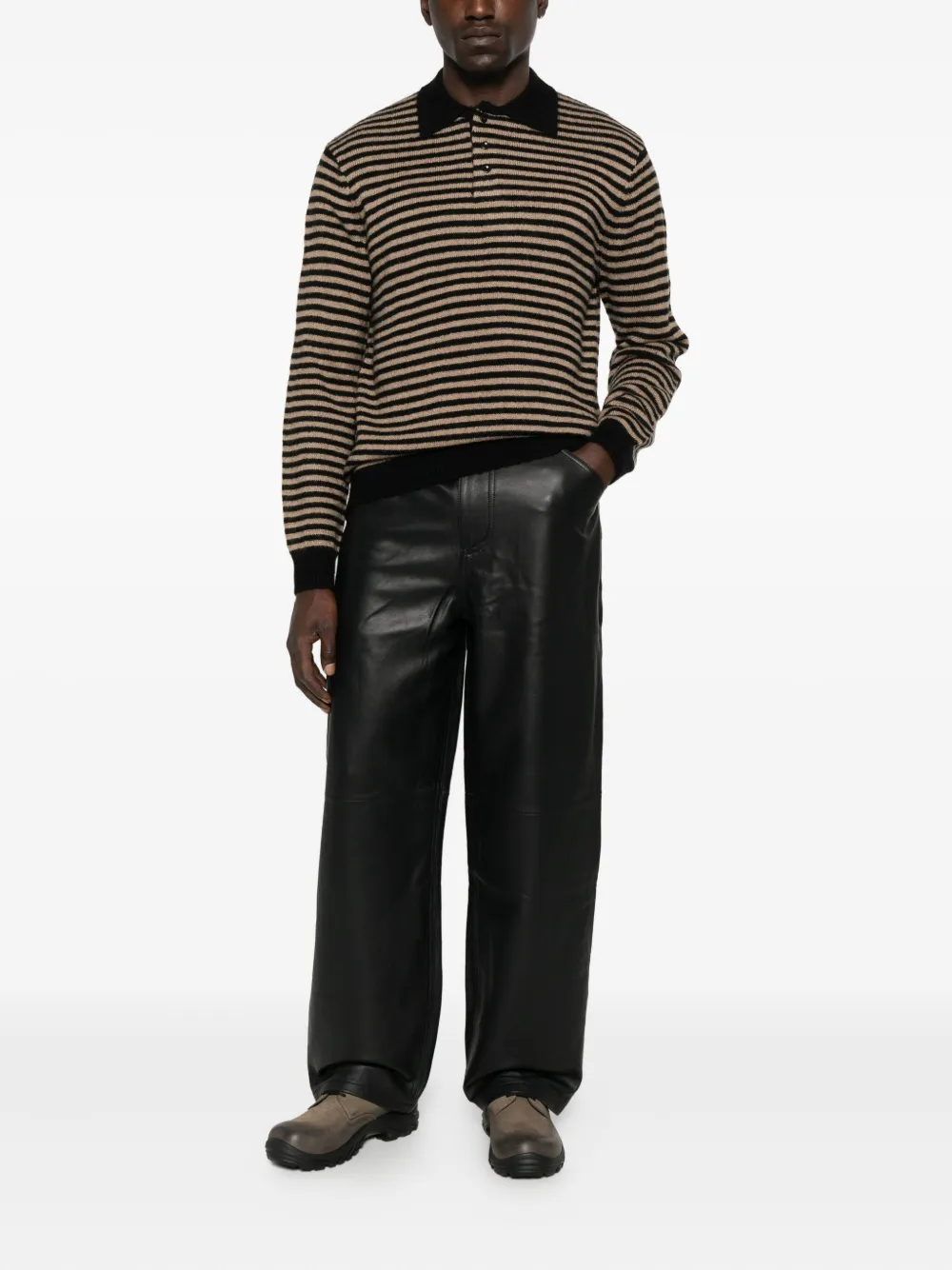 Carter Young Leigh striped polo shirt - Zwart