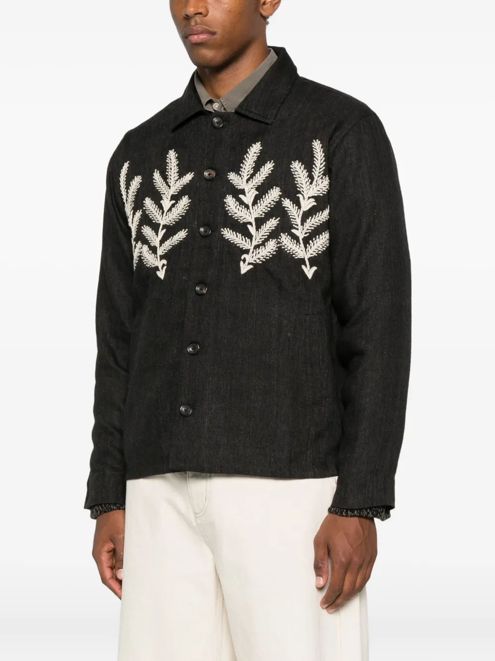 Kartik Research embroidered-sprig jacket | Shirt Jackets | Image 2