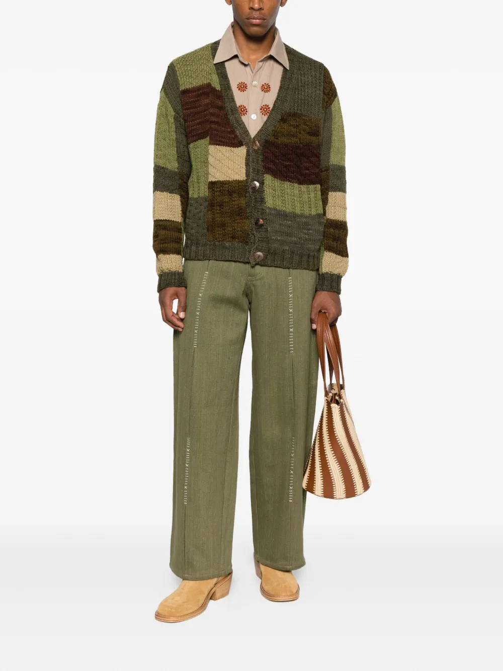 Kartik Research patchwork button cardigan | Cardigans | Image 2