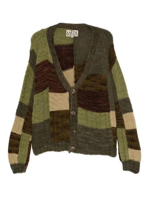 Kartik Research patchwork button cardigan