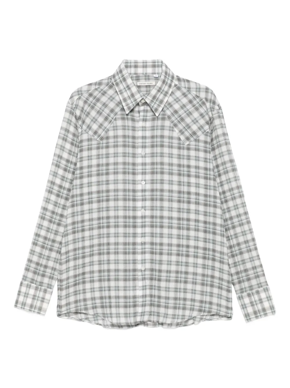 Carter Young plaid button-up shirt | Grey | Image 1