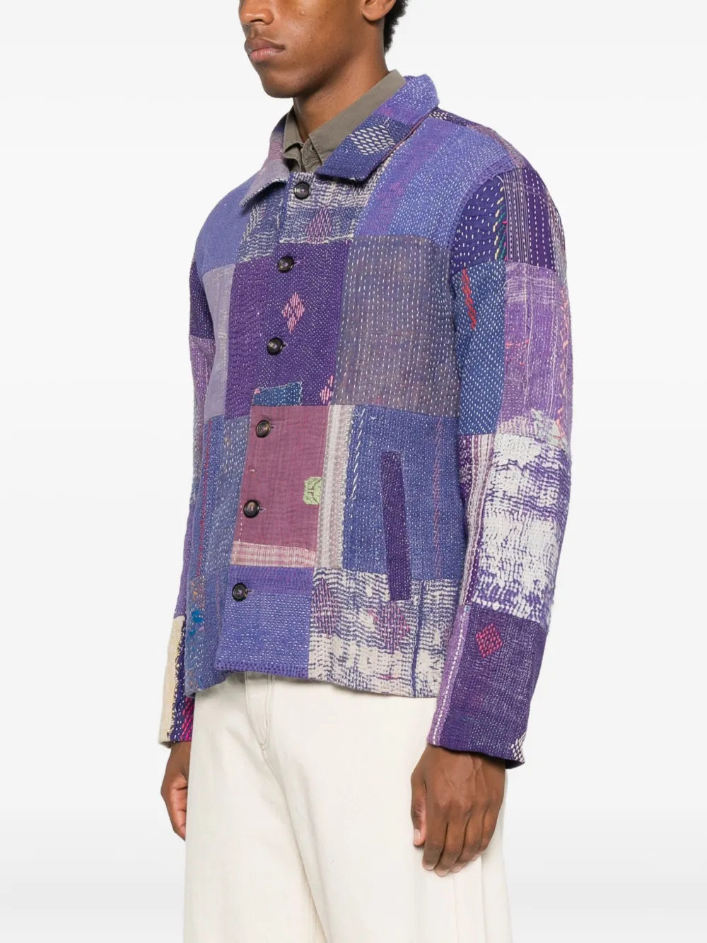 Kartik Research Kantha Patchwork Jacket In Multi