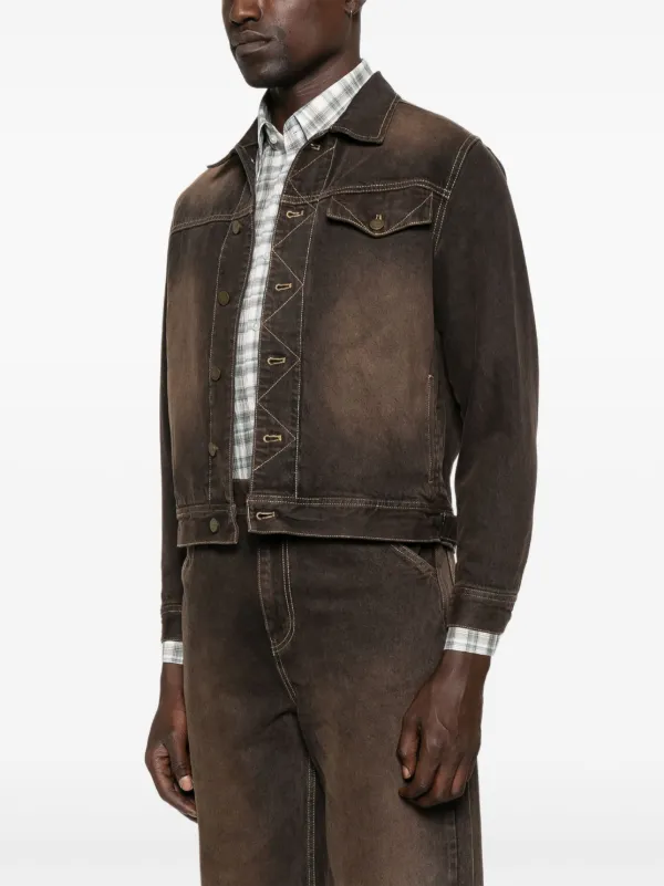 CARTER YOUNG ベージュ デニムジャケット Carter Young オーバーダイ デニムジャケット | ブラウン | FARFETCH JP