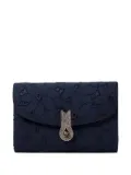 amato daniele floral-embroidered clasp clutch bag - Blue