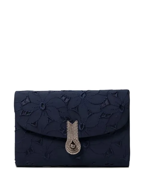 amato daniele floral-embroidered clasp clutch bag