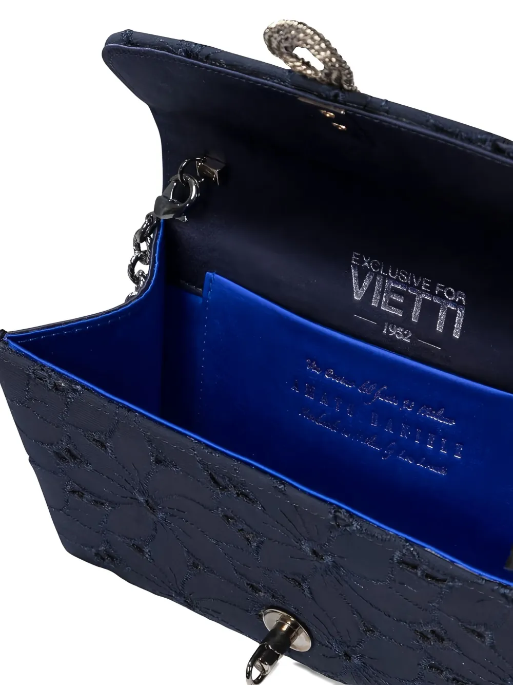amato daniele Clutch met geborduurde bloemen en gesp Blauw