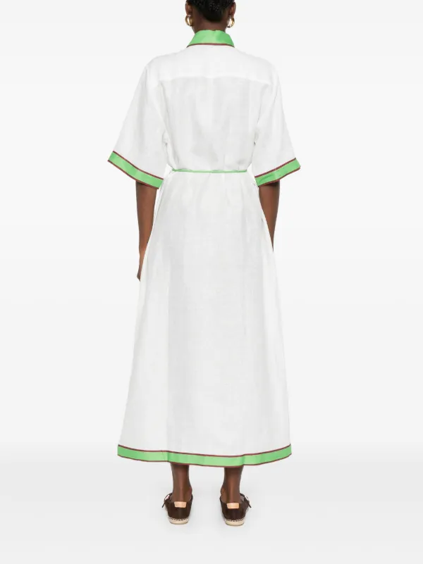 ALEMAIS Linen Dress | White | FARFETCH GE