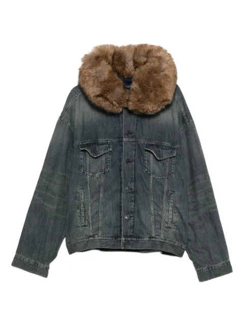 Balenciaga faux fur-collar denim jacket