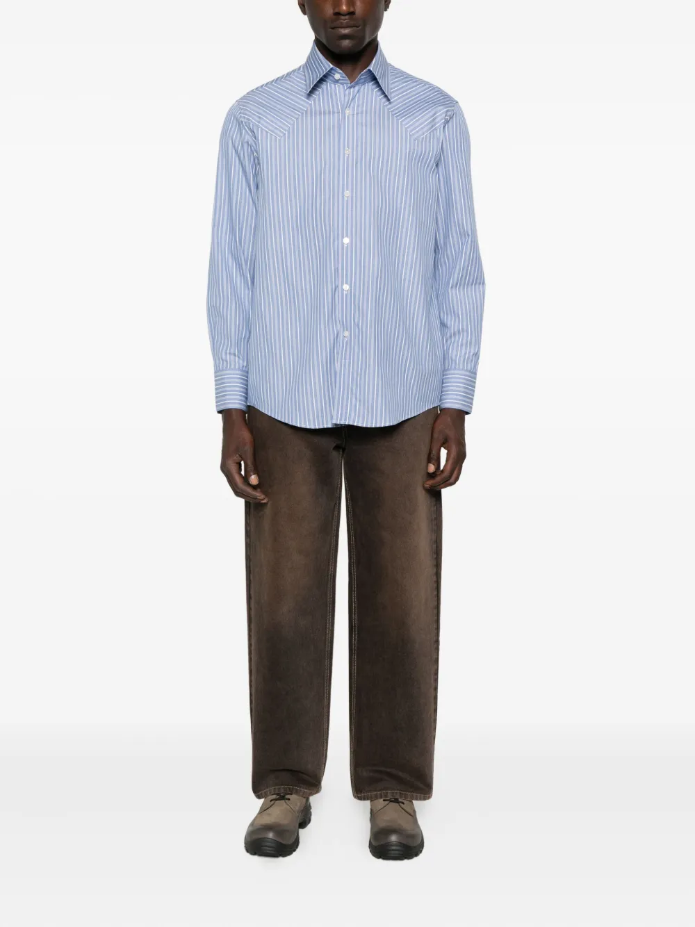 Carter Young striped shirt - Blauw