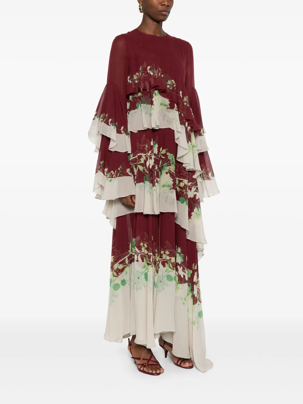 La DoubleJ Naiad jurk met bloemenprint Rood