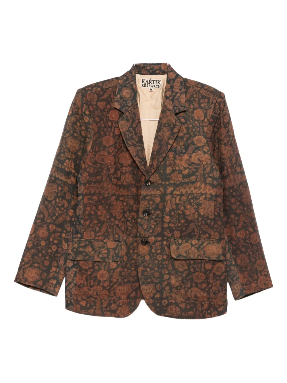 Kartik Research floral-pattern blazer - ブラウン Kartik Research floral-pattern blazer - ブラウン