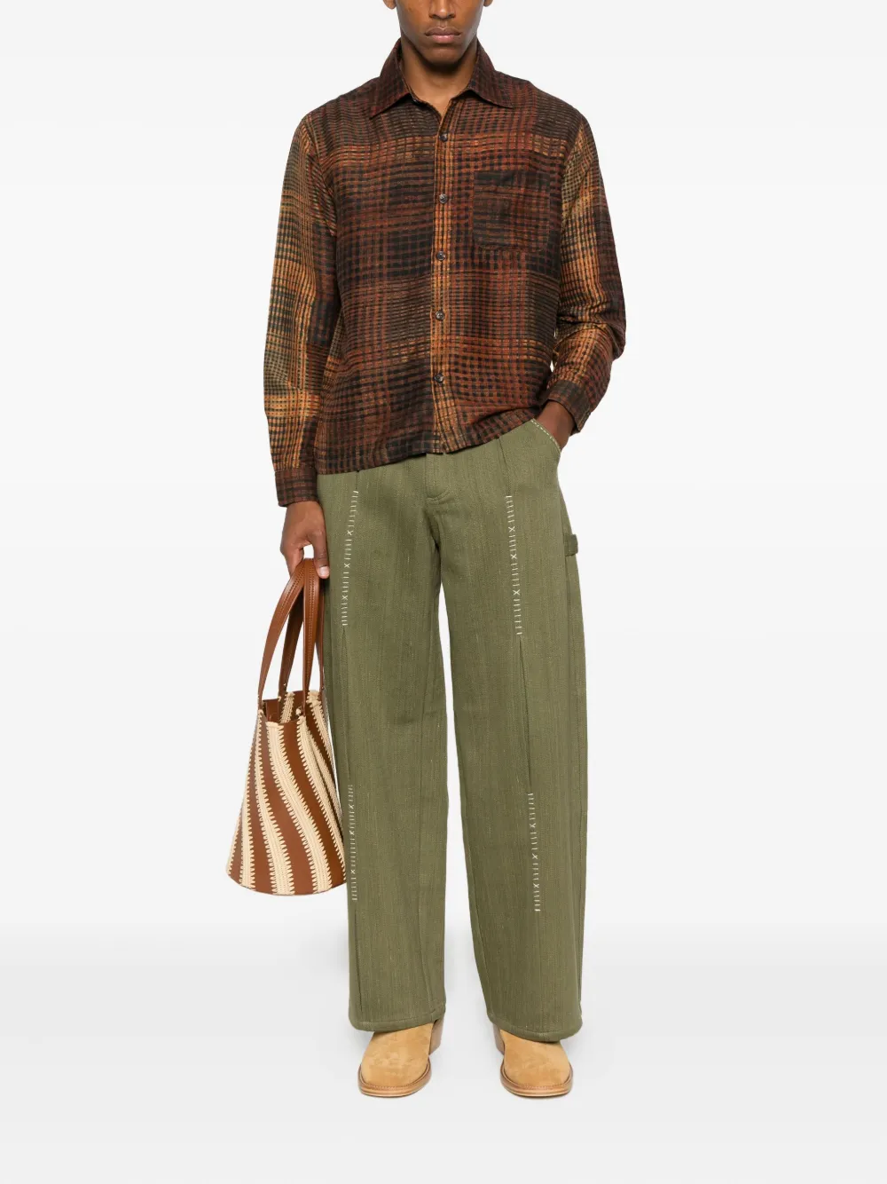 Kartik Research checked shirt - Oranje