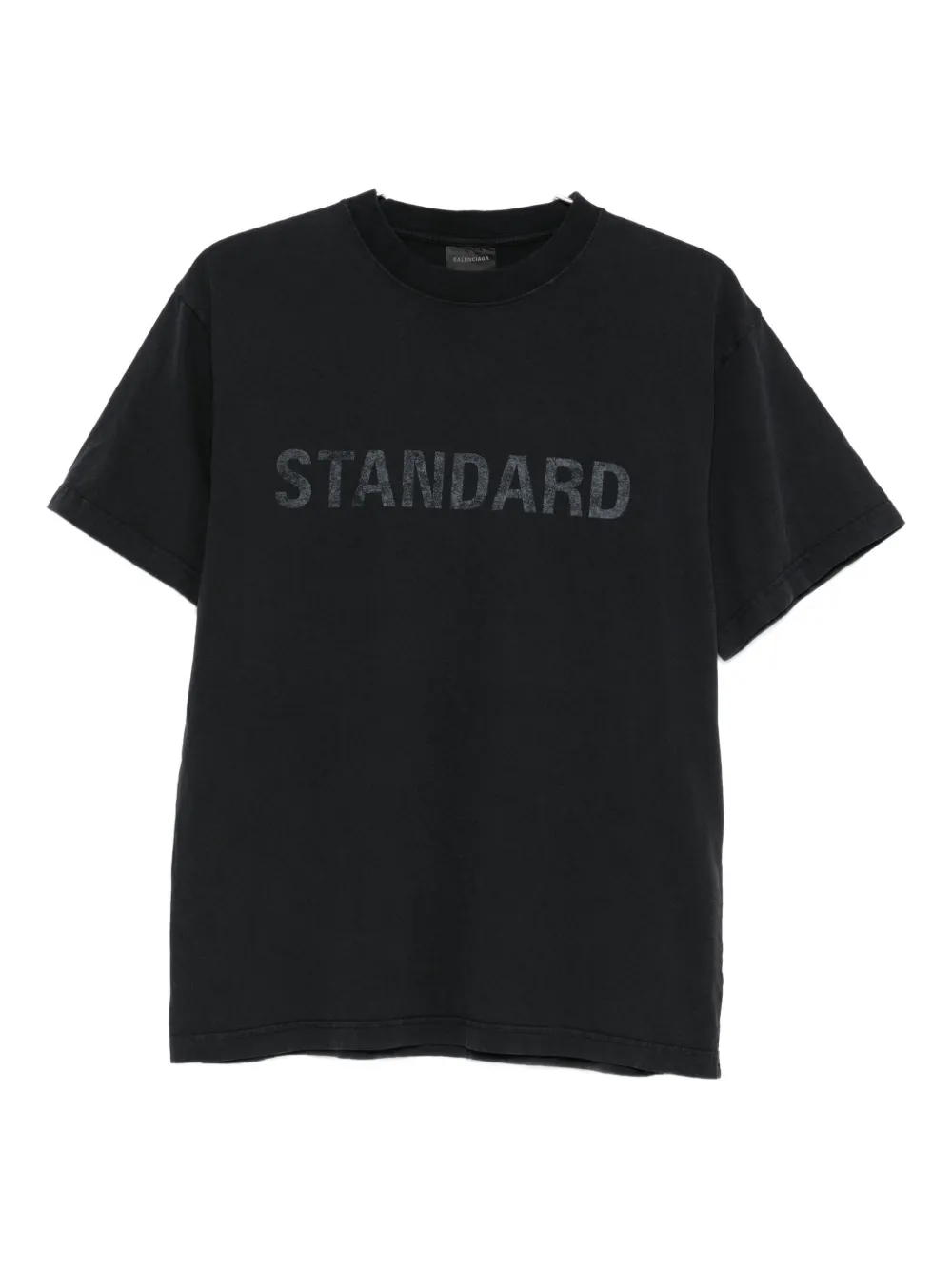 Balenciaga Black Crewneck T-shirt With Logo Print On The Front In Cotton Man In Black