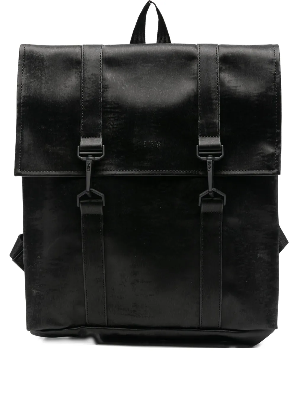 Rains Msn Debossed-logo Mini Backpack In Black