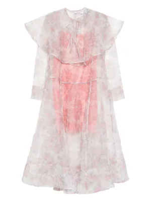 ganni pink tiered dress GANNI Tiered gingham satin maxi dress
