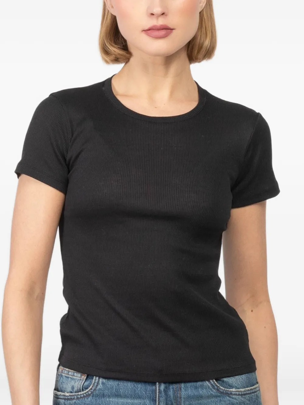 Aya Muse crew-neck ribbed T-shirt - Nero